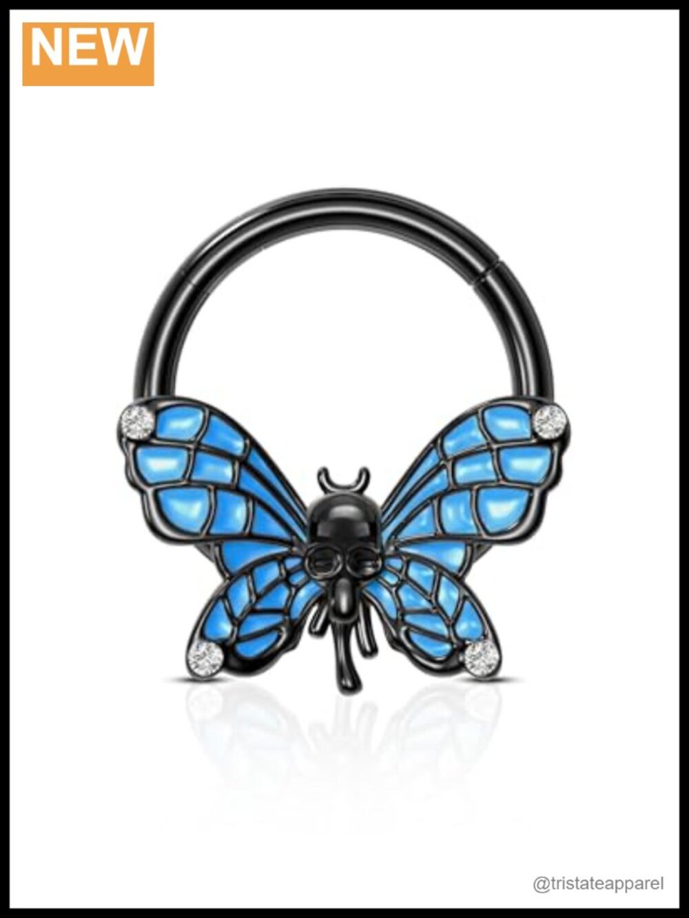 16G Stainless Steel Septum Ring Moth Design Helix Daith Piercing Jewelry